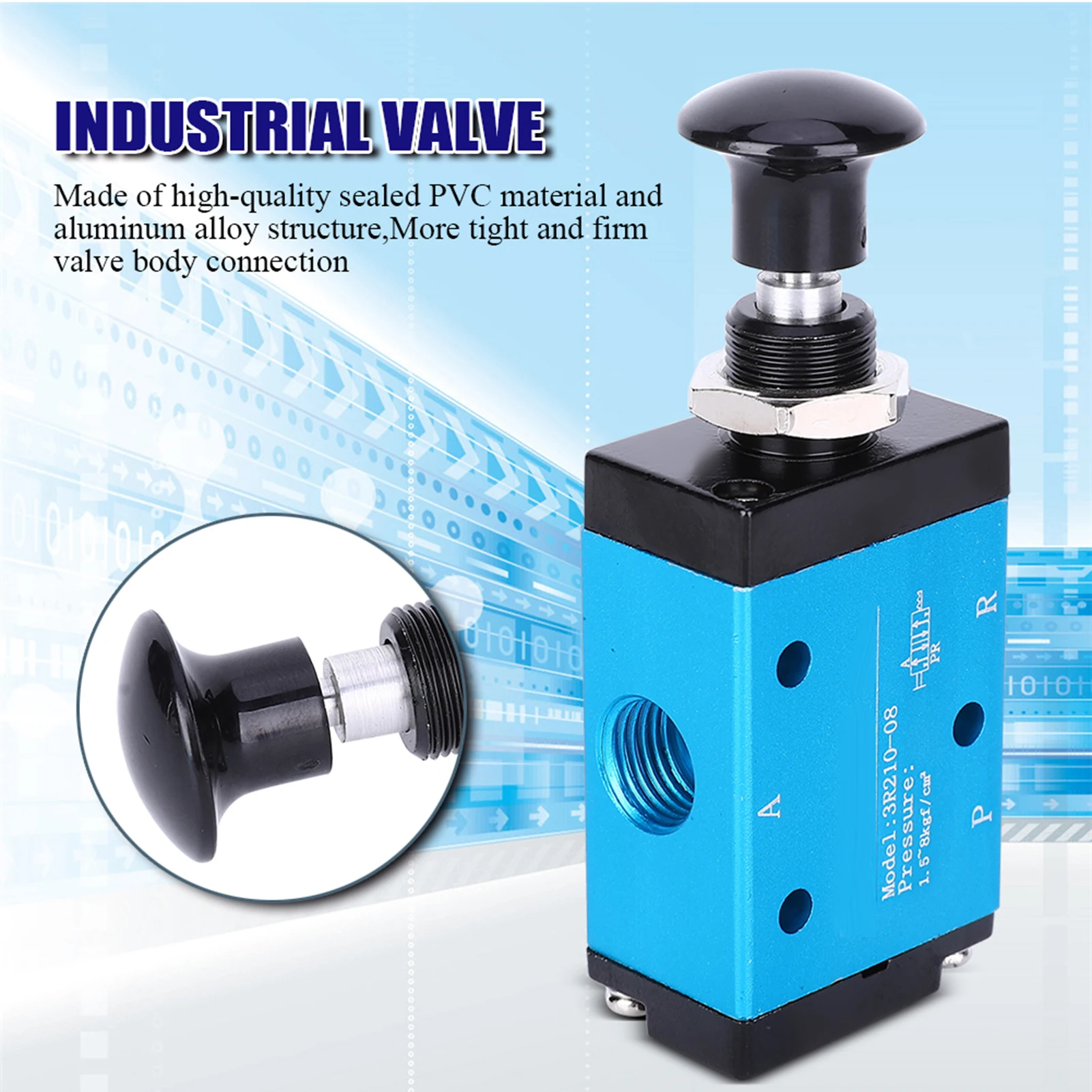 Air Valve Two‑Position Three‑way Hand Valve 1/4 Inch Pneumatic Components Machinery Parts 3R210‑08 Industrial Valve Valve