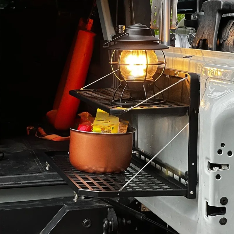 Applicable to Wrangler JKJL tailgate rack, modified multi-functional double-layer workbench, tailgate trunk