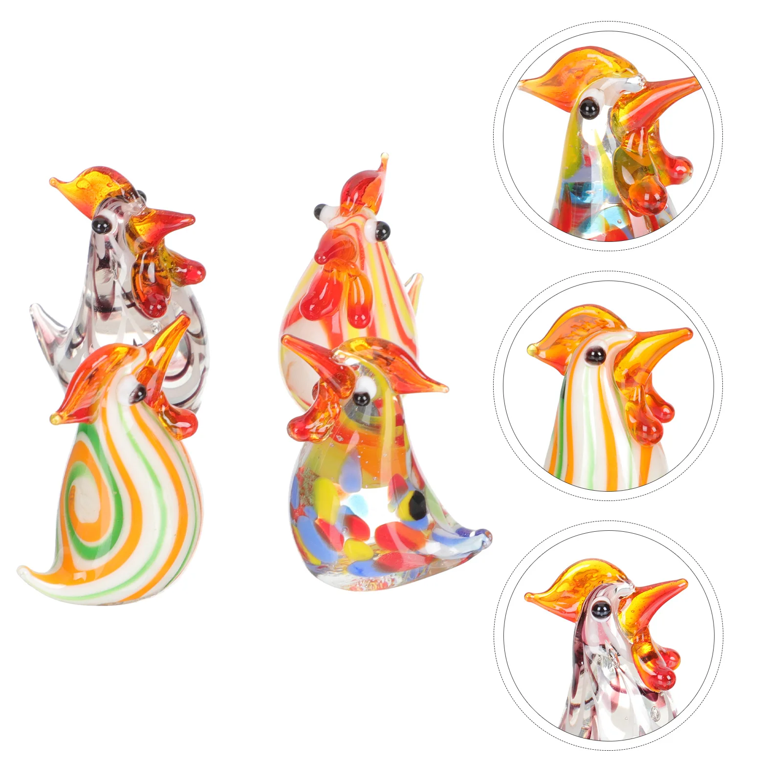 4 Pcs Gold Decor Glass Bead Ornaments Reusable Freezer Labels Chick Figure Chicken Office