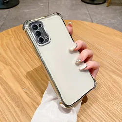 For OPPO Reno5 Case OPPO find x3 lite Phone Case Reno 6 4 5 Reno7 5G 7 Pro Four Corners Thickening Shookproof Plating back cover