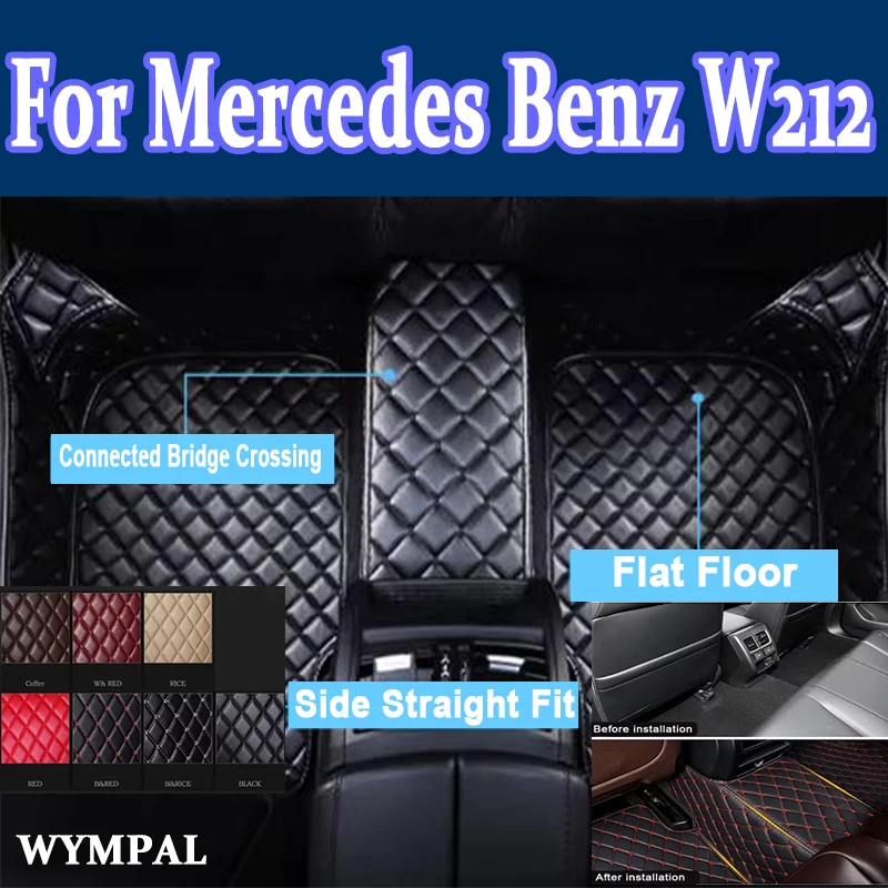 

Роскошные автомобильные коврики для Mercedes Benz W212 2009 2010 2011 2012 2013 2014 2015 Ковры Коврики Подушечки для ног Кожа на заказ