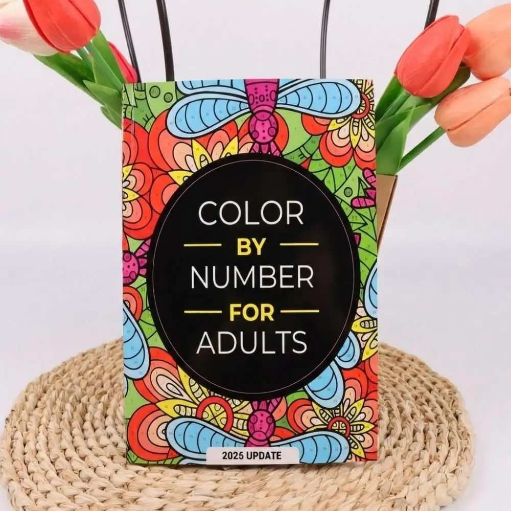 80 Pages Color By Number for Adult Anxiety Therapy Stress Relief Coloring Book Unique Background Drawing Painting Book