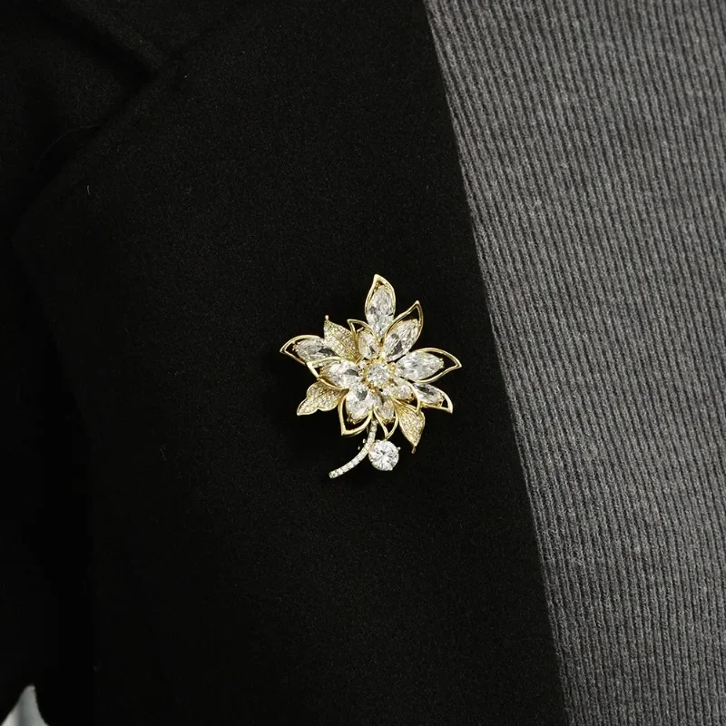 سلسلة سترة على شكل زهرة كريستال للخريف والشتاء، صدرية نسائية، زوجان، مجموعة من الزهور، قلادة طويلة