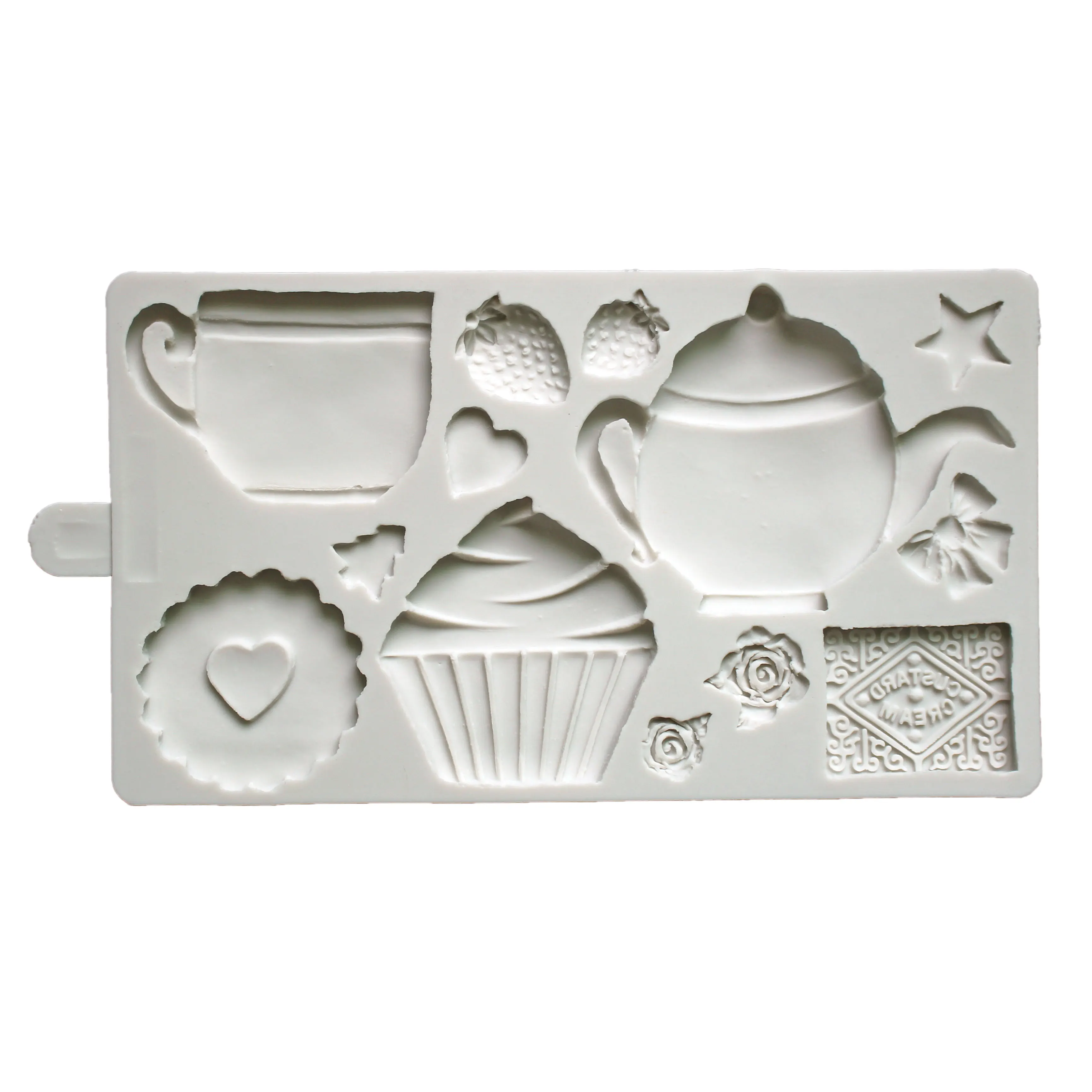 Afternoon Tea Pot Biscuits Silicone Mold Fondant Cake Decorating Mould Clay,Sugarcraft Chocolate Baking Tool，Kitchenware