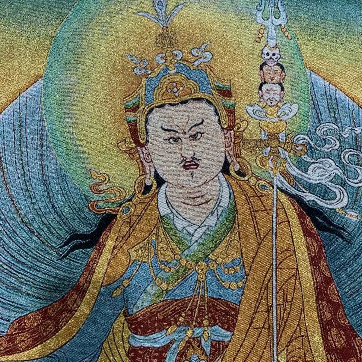 Tibet Tibetan Cloth Silk Guru rinpoche padmasambhava buddha Thangka Tangka Embroidery Painting