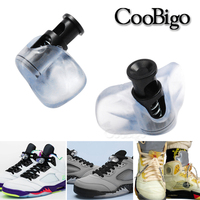 2 Pairs AJ Shoes Lace Clamps Clear Butterfly Toggle Clips Cord Locks Stoppers for Nike Air Jordan 5 Sneaker Shoelace Accessories