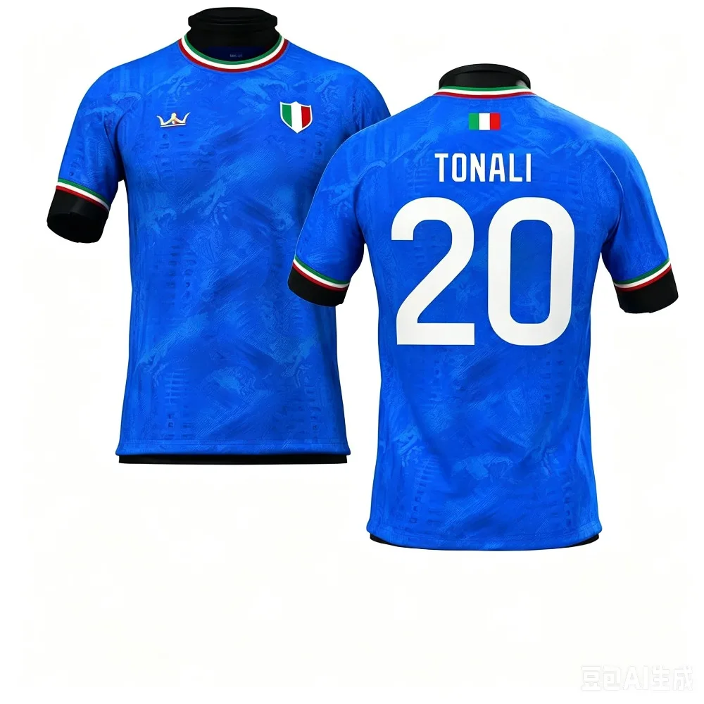 New Summer Sports T-shirt Blue Army Home Jersey Replica Texture Playing Football Daily Wearing Two Fan Exclusive Field Jerseys