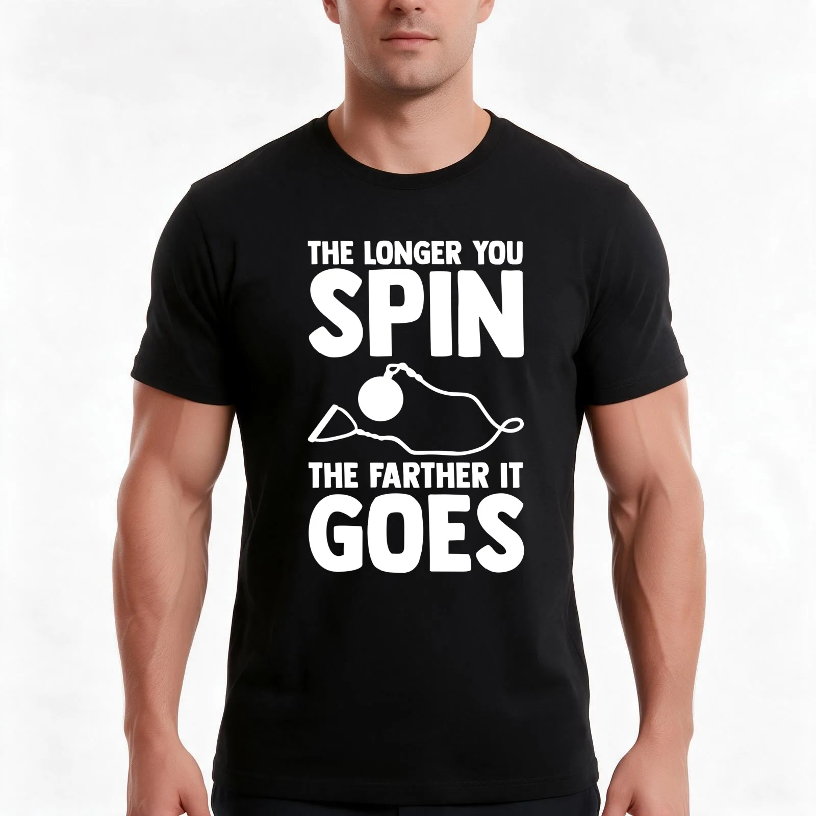 The Longer You Spin The Farther it Goes Hammer Throwing T-Shirt Summer Casual Cotton Tee Oversized Streetwear Tops