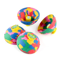 Hip hop camouflage rotating bouncing bowl jumping novel half side bouncing pressure resistant children's outdoor toy
