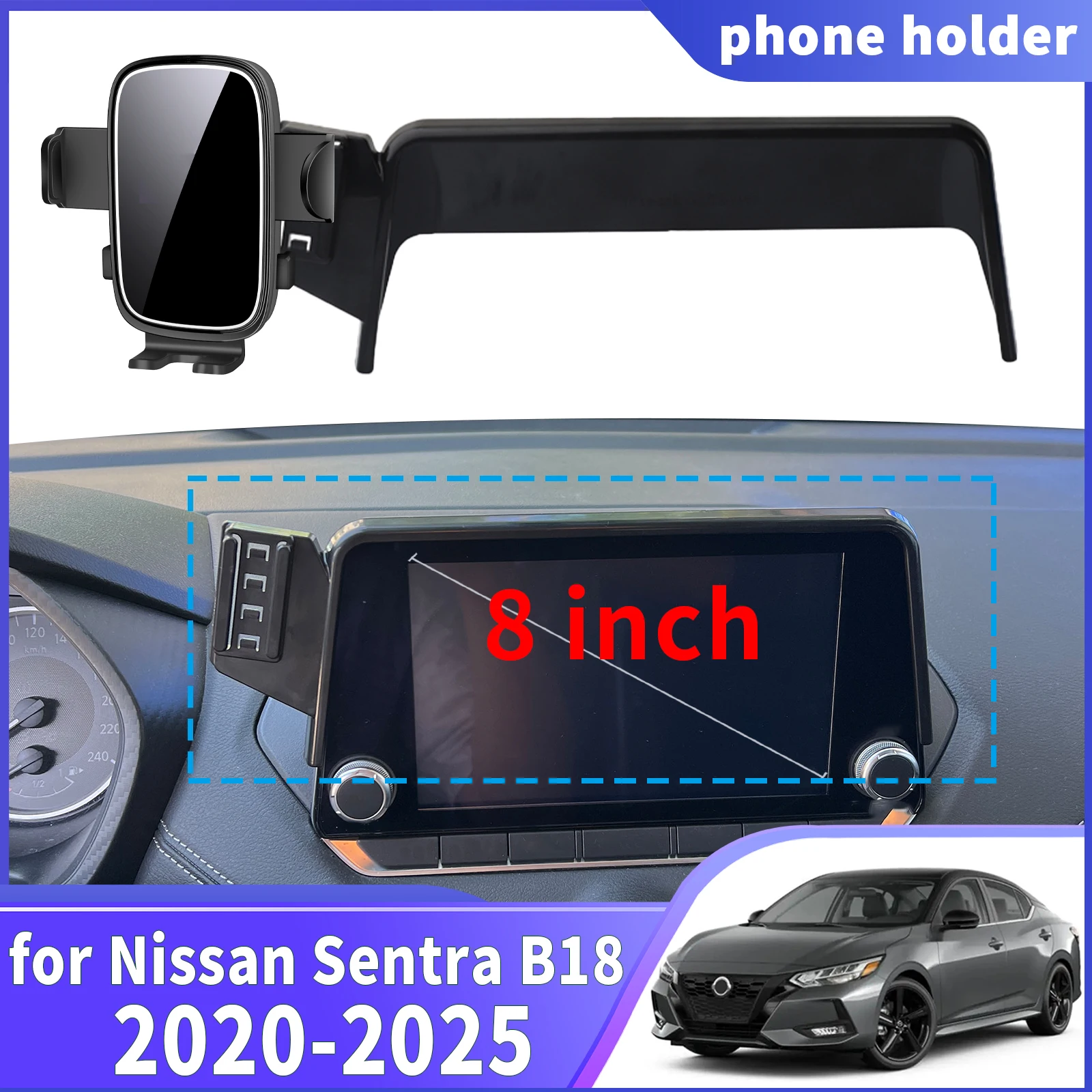 

fit for Nissan Sentra B18 2020 2021 2022 2023 2024 2025 (8/7inch) ​​Navigation Phone Holder Mount Customized Car accessoires