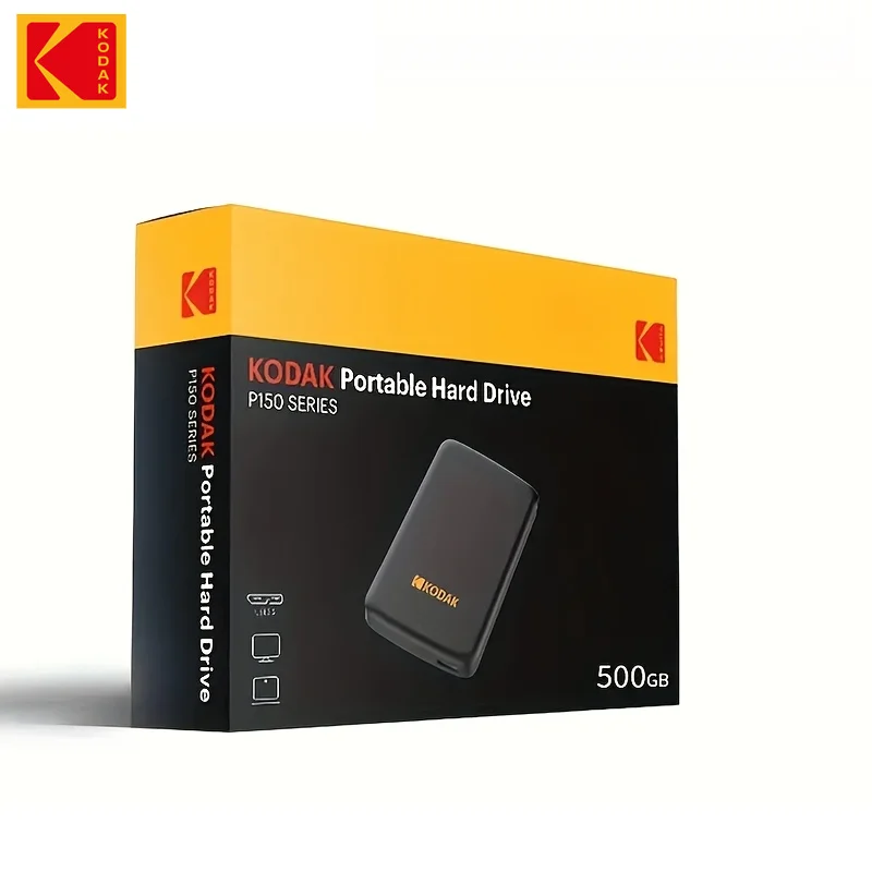 KODAK Taşınabilir Harici Sabit Disk 5 Gbps SATA HDD 500 GB LED Sabit Disk USB3.0 P150 Harici HD Dizüstü Masaüstü Mac için Uyumlu