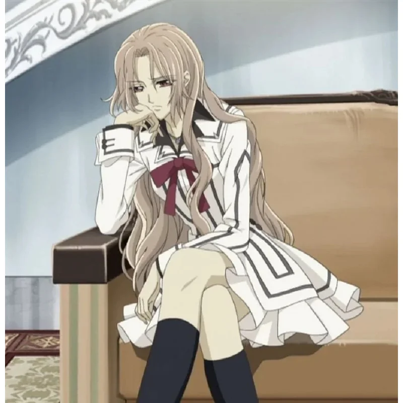 

DY20Vampire Knight Souen Ruka Косплей Синтетические волосы Головные уборы 80 см Длинный светлый волнистый парик25