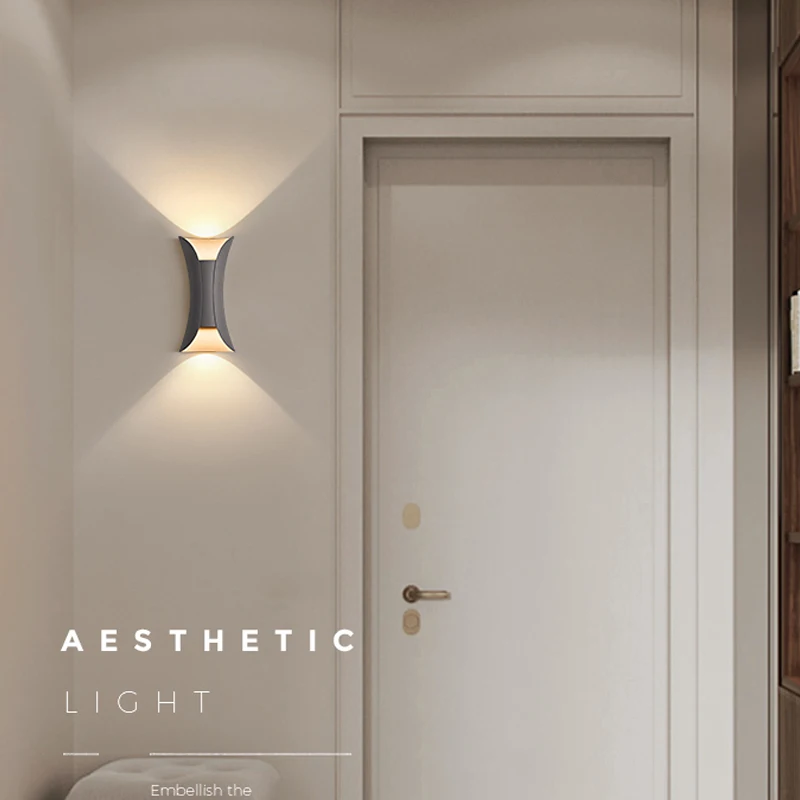 

LED indoor wall lamp, outdoor lighting wall lamp suitable for living room, bedroom, foyer, corridor lighting, black and white