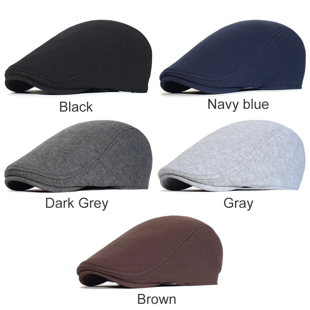 

Cotton Newsboy Caps Men Women Hat Soft Casual Beret Solid Unisex Retro Hat Driver Flat Cap The waiter Cap