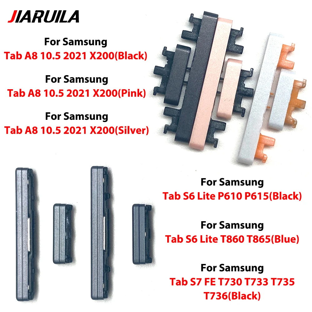 For Samsung A7 Tab A A7 Lite A8 A9 Plus S6 Lite S7 Fe Power Button ON OFF Volume Up Down Side Button Key Replace parts