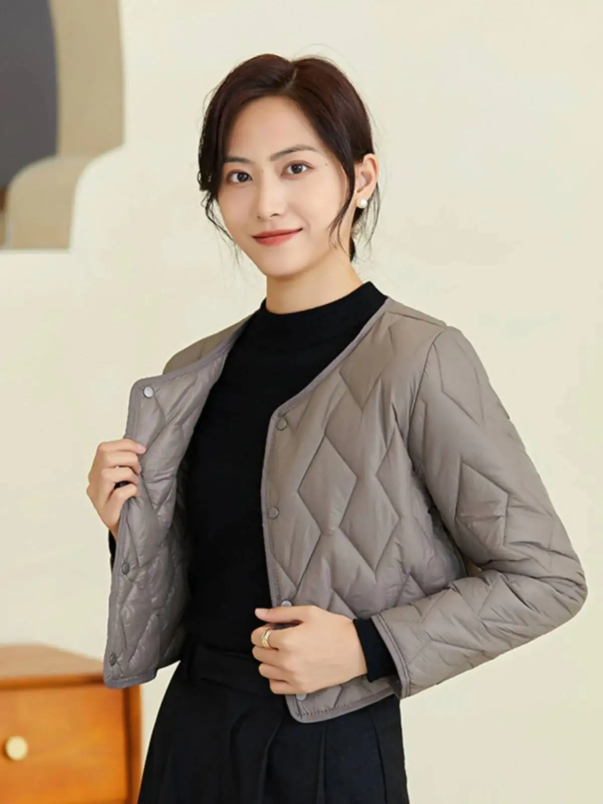 سترة نسائية خفيفة الوزن ذات طبقة أساسية طويلة جدًا، سترة داخلية من القطن دافئة للأسفل، كورية للتنقل #2