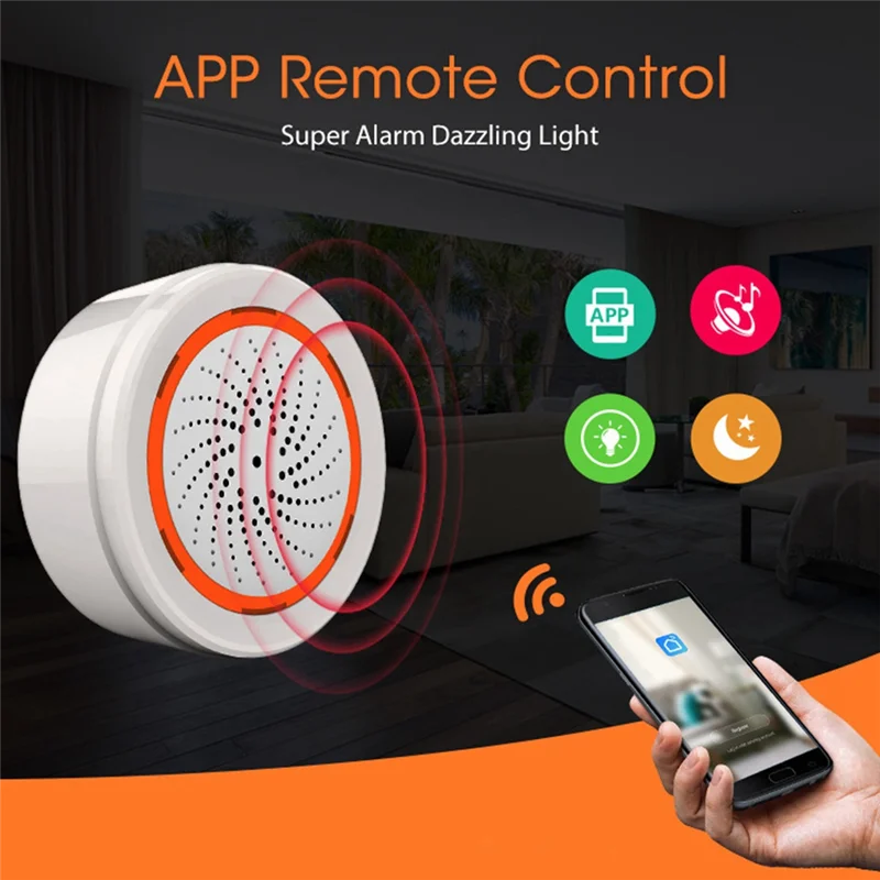 A72Z 1 PCS Tuya Zigbee 스마트 사운드 및 라이트 사이렌 센서 스마트 라이프 홈 보안 시스템 Tuya 게이트웨이 허브 Tuya 용 사이렌 알람