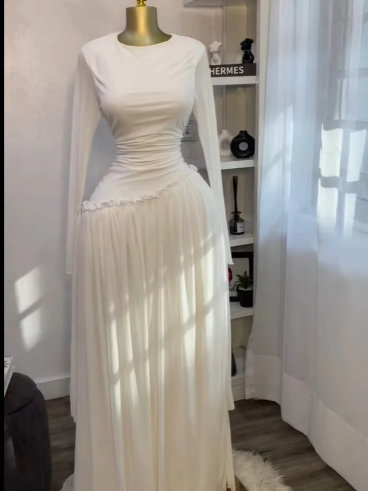 เดรสผู้หญิง Wmstar ขายส่ง เดรสแขนยาวสีดำ จับจีบ ดีไซน์หรูหรา กระชับและหวานละมุน เดรสแขนยาว จัดส่งแบบดรอปชิปปิ้ง