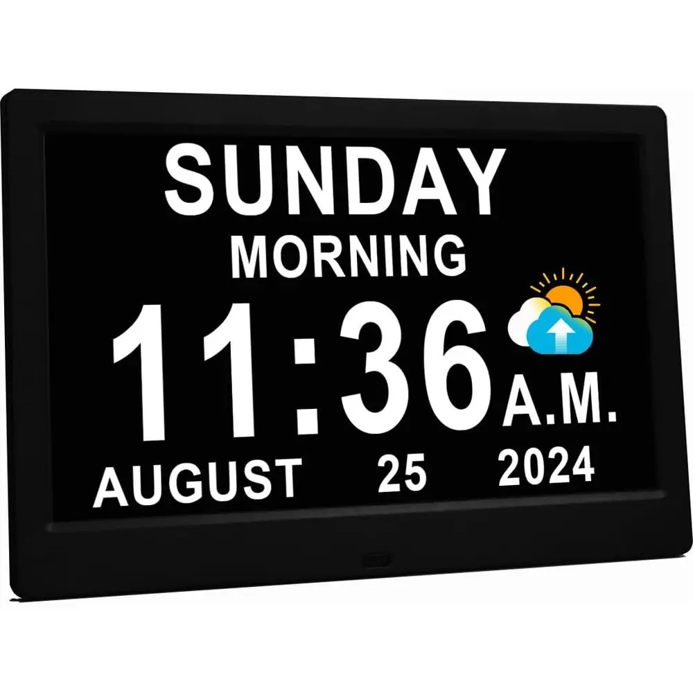 

11.5 Large Digital Clock: 27 Alarms, Loud Time Announcer, 20 Reminders, Auto DST, Dimmer, Calendar for Dementia & Alzheimer's, R