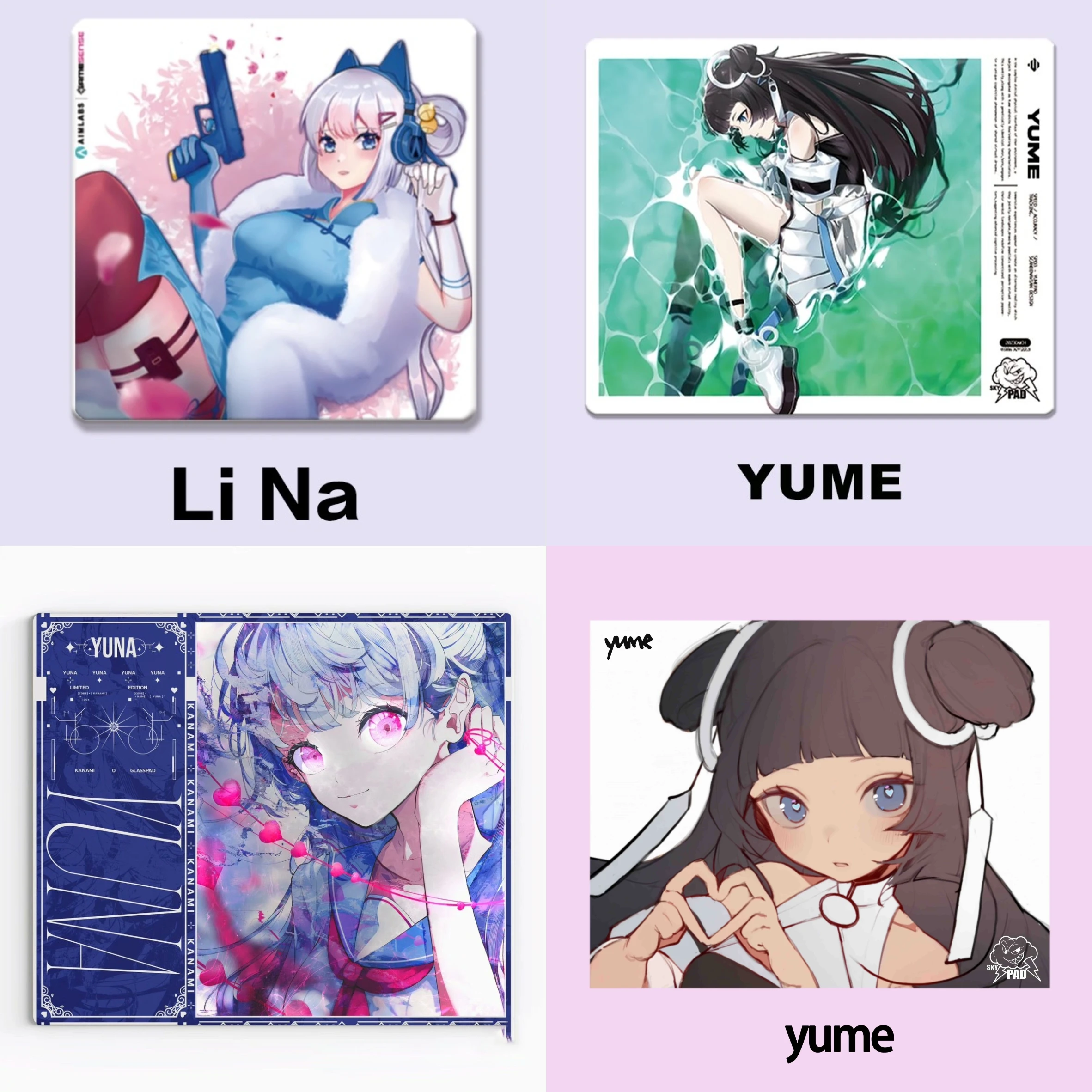 

Glass Mouse Pad Skypad SORA YUME Tempered Glass Coate Deskmat Custom Anime Smooth Gaming Mousepads for FPS Valorant Copy Version