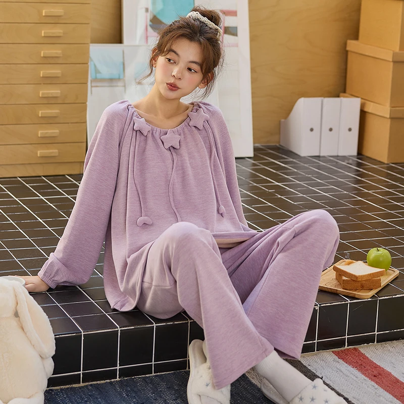 

Pajama Sets Emerald Green Women Cotton Pajamas Homeclothes Special Short Sleeve Scoop Neck Shorts Spring Washable Breathable Ins