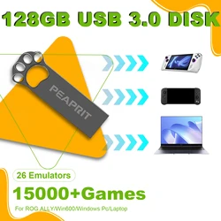Retrobat 128G Gaming HDD USB3.0 Disk with 15000+ Games 26 Emulators for PSP/PS2/N64/MAME/GAME BOY for Windows PC/Laptop/Handheld