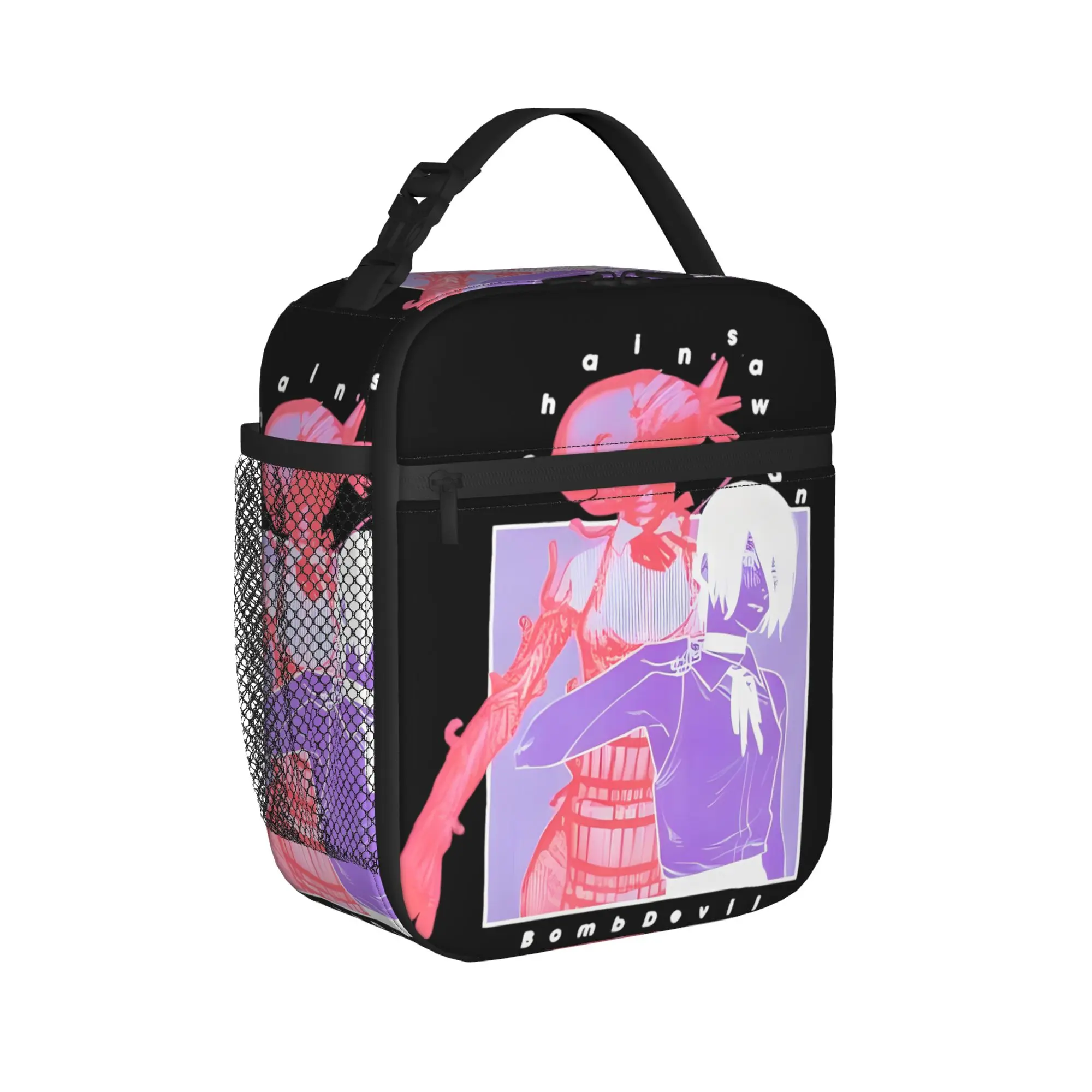 C-Chainsaws Man Reze Insulated Lunch Bags Thermal Bag Reusable,Lunch Container Anime Movie High Capacity Tote Lunch Box