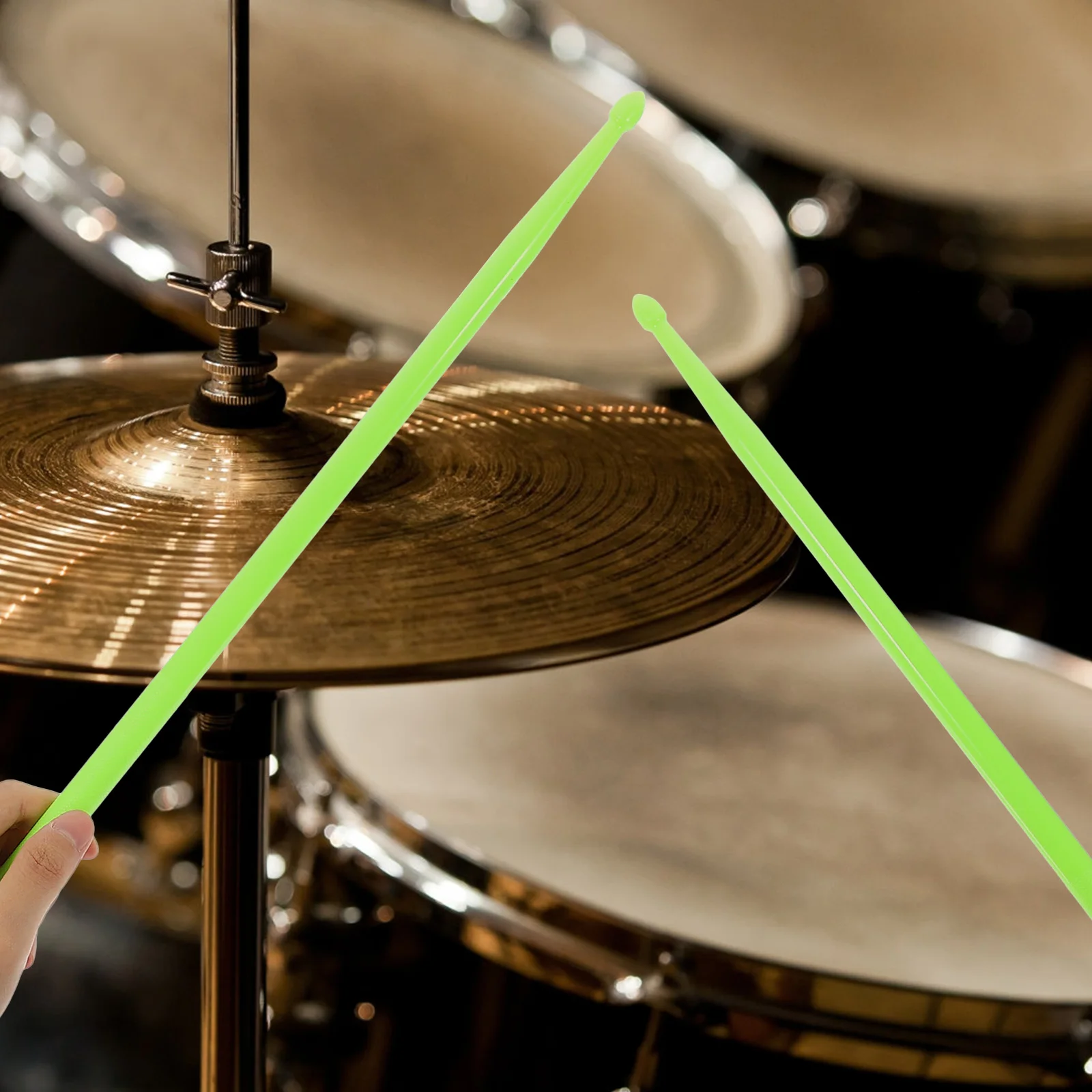 

1 Pair Double-End Drum Sticks Smooth Lightweight Nylon Percussion Stick For Practice Beginners Kids Durable Music Instrument