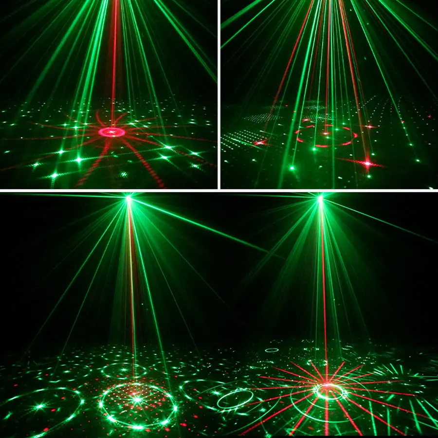 YSHR10 R & G تأثير DJ ديسكو ضوء 60 أنماط جهاز عرض ليزر فلاش بار الرقص غرفة نوم حفلة عيد ميلاد عيد الميلاد الديكور مصباح #3