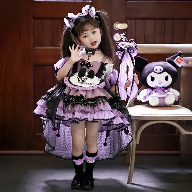 

Детское платье Sanrio Cinnamoroll Kuromi в стиле Академии, плиссированная юбка на Хэллоуин для девочек, одежда принцессы для косплея, подарок на день рождения