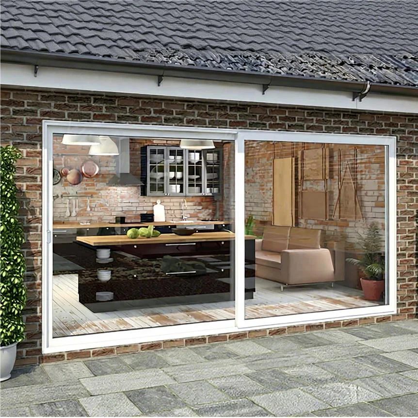 Modern Exterior Patio Double Glazed Waterproof Thermal Break PVC Insulated Sliding Doors