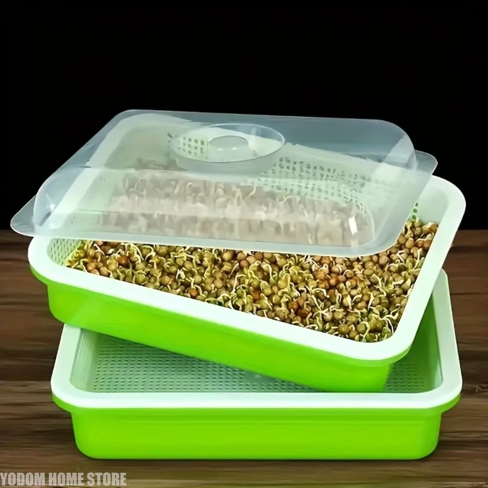 3 PCS Growing Trays For Sprouting Seeds, Hydroponics Basket Soilless Seed Sprouter, Germination Tray Kit With Lid For Garden