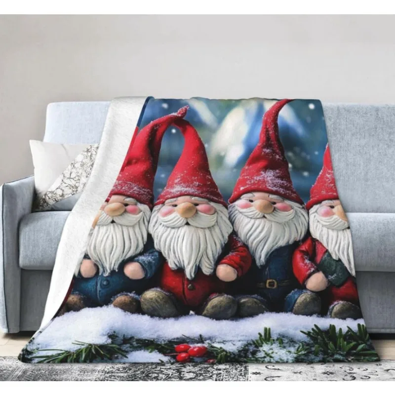 

Рождественское забавное фланелевое одеяло с изображением карлика, теплое и удобное одеяло для дивана, легкое одеяло для дивана-кровати