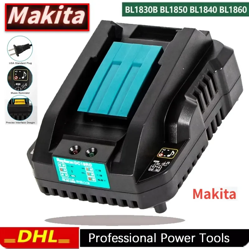 

Зарядное устройство Makita DC18RC 18В для аккумуляторов Li-ion 3/4А, для инструментов Makita Bl1830 Bl1430 14.4В 18В, вилка EU/US