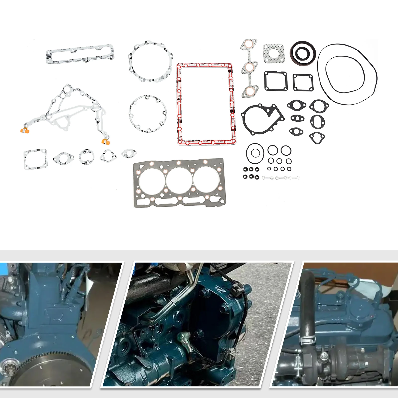 

Полный комплект прокладок детали двигателя с комплектом прокладок автозапчастей для двигателя Kubota D1305, полный комплект для ремонта двигателя