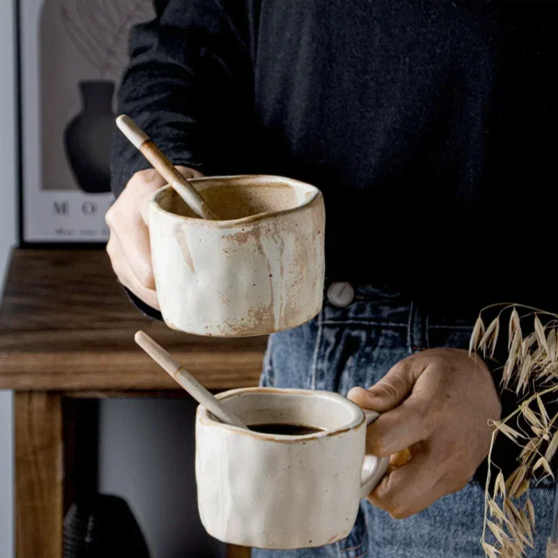 

Новинка, оптовая продажа, керамическая кофейная кружка в стиле ретро, чашки для завтрака, молока, овсяной муки, чашка для кофе с латте, чашка для кофе для офиса, чашка для пары, подарок для друга