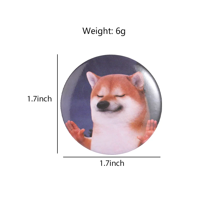Funny Meme Cat Dog Badges Cute Animal Strawberry Button Pins Coffee Machine Kitten Round Tinplate Brooch Accessories Decor Gift