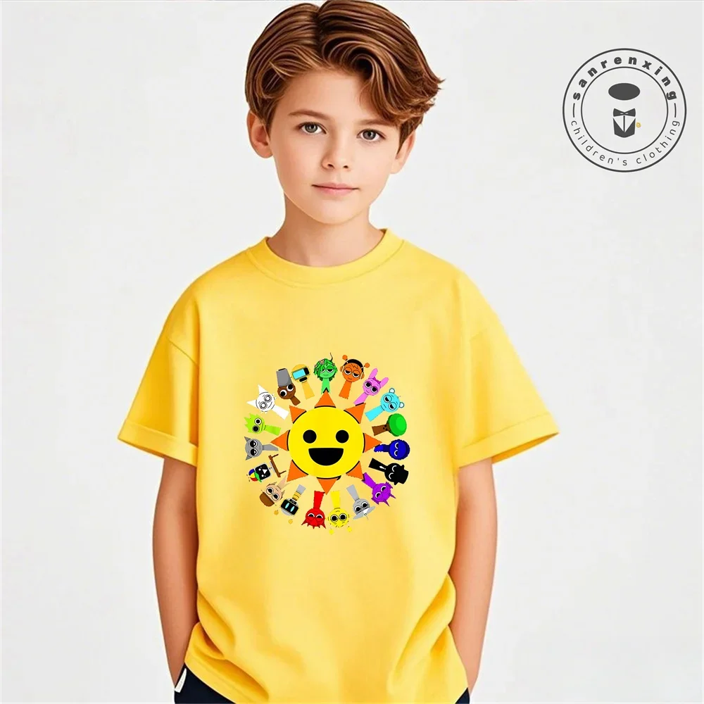 Y2K الاطفال القطن التي شيرت إيقاع صندوق طباعة الشارع الشهير Harajuku الأمريكية الهيب هوب نمط قصيرة الأكمام تي شيرت بنين بنات لباس غير رسمي