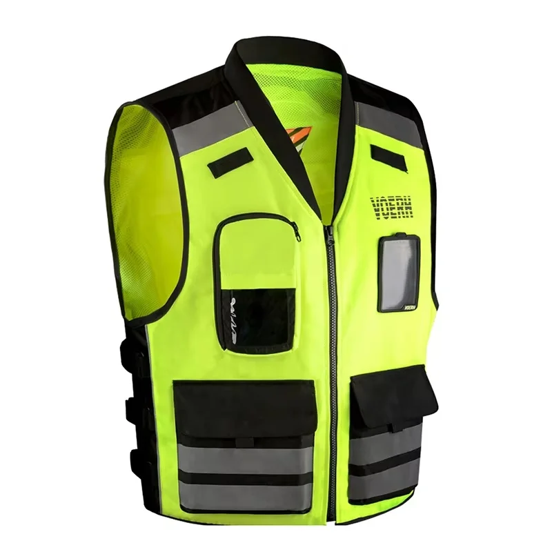 High Visibility Reflective Vest Motorcycle Safety Vest Reflective Strip Construction Work Clothes Breathable Fall Resistant