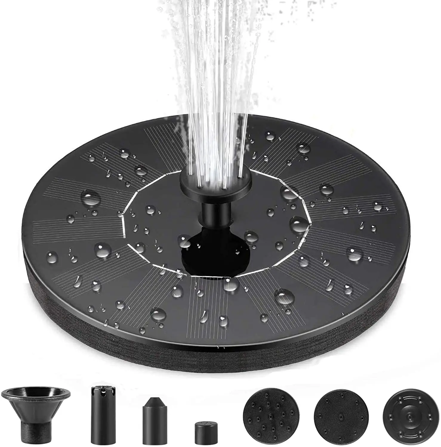1.5-watt solar floating fountain pool, outdoor garden pond decoration, seabed pump, bird bath landscape