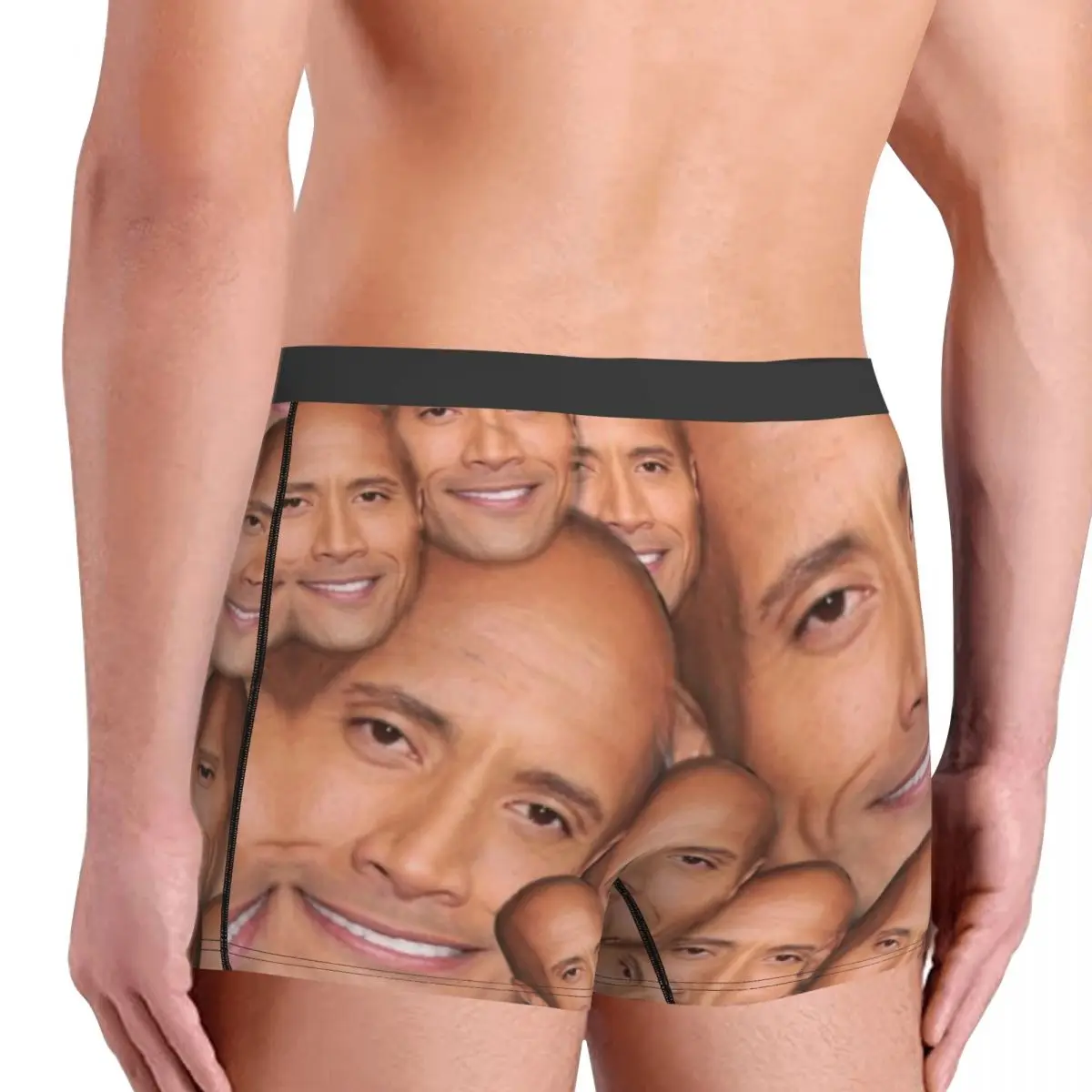 The Rock Face Dwayne Underwear Male Printed Customized American Actor Johnson Boxer Briefs Shorts Panties Soft Underpants