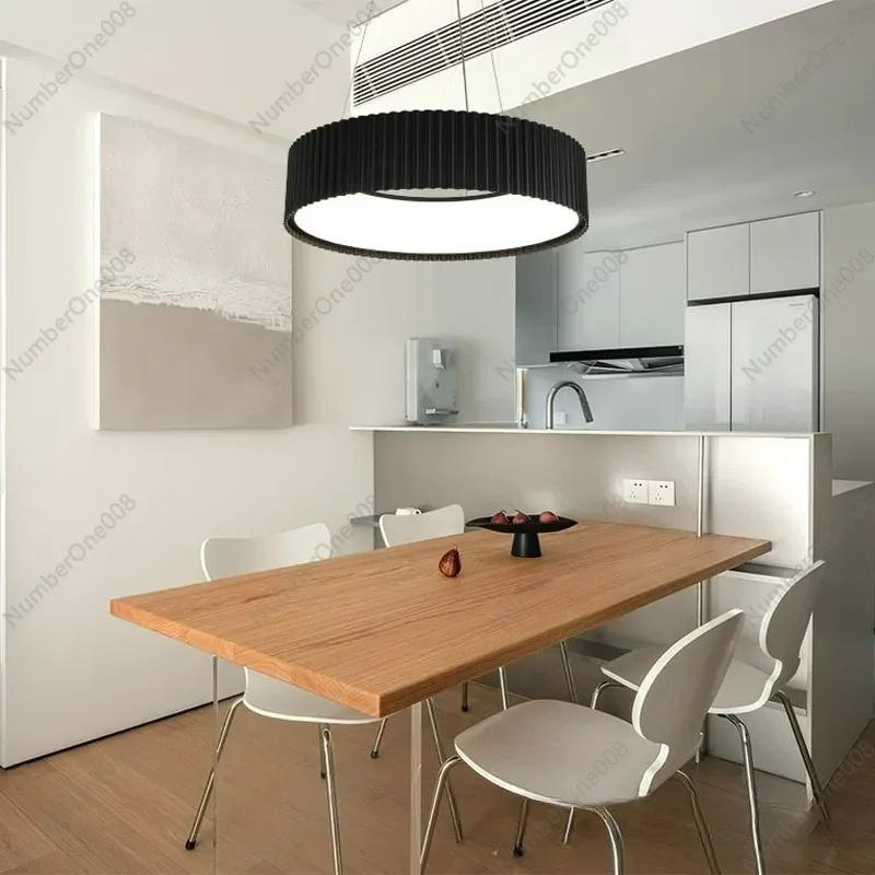 Scandinavian Pendant Light, Modern Circular Wave Design - Smart Eye-Caring LED for Dining & Bedroom