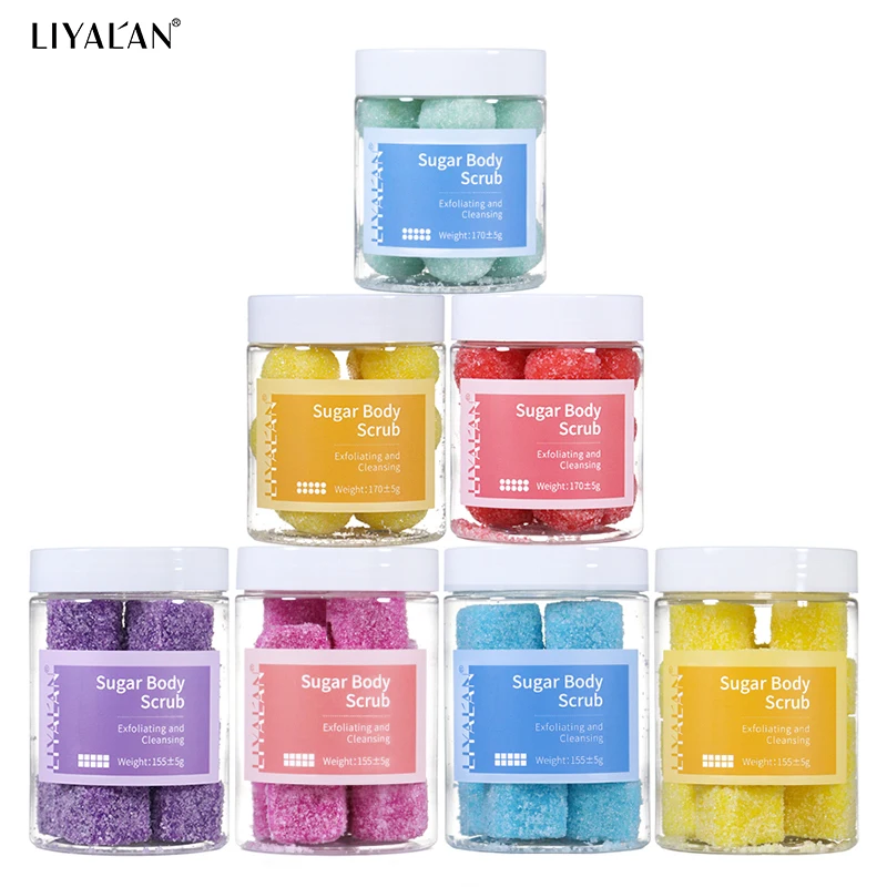 Sugar Cube Body Scrub Exfoliator Brighten Tone Removing Dead Skin Acne Improve Rough Bath Ball Candy Scrubs Wash Cleaning Whiten