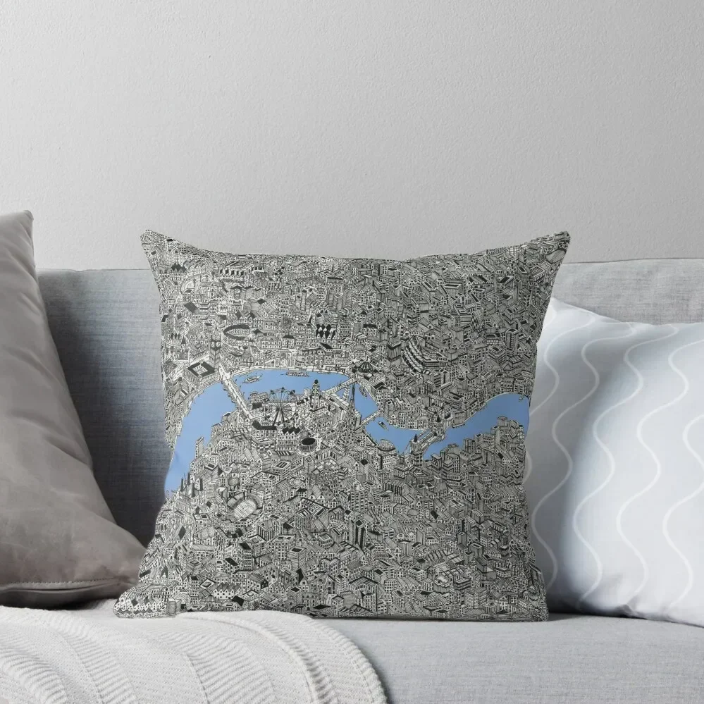 London map River Thames Throw Pillow Decorative Cover For Living Room Decorative Sofa Cushions pillow