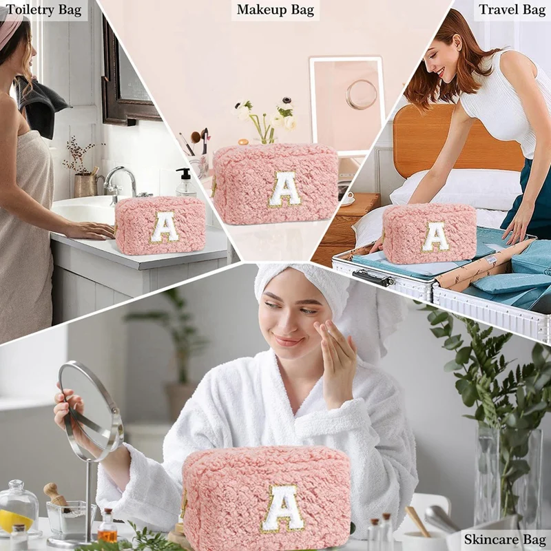Pink Makeup Bag Cosmetic Bag Birthday Gifts For Women, Travel Toiletry Bag Makeup Brush Bag Makeup Bag image 3