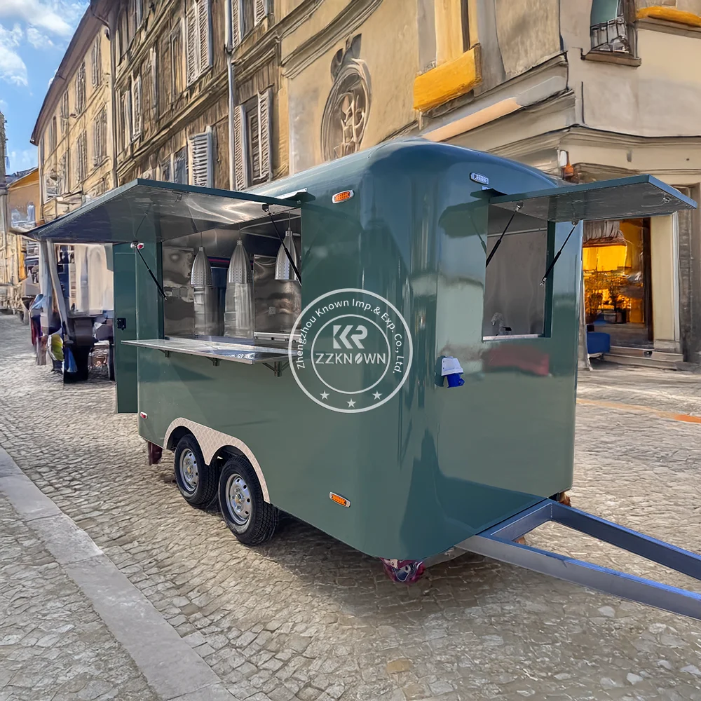 Concession Food Truck Mobile BBQ Catering Trailer Street Mobile Food Trailer With Full Kitchen Equipments For Sales