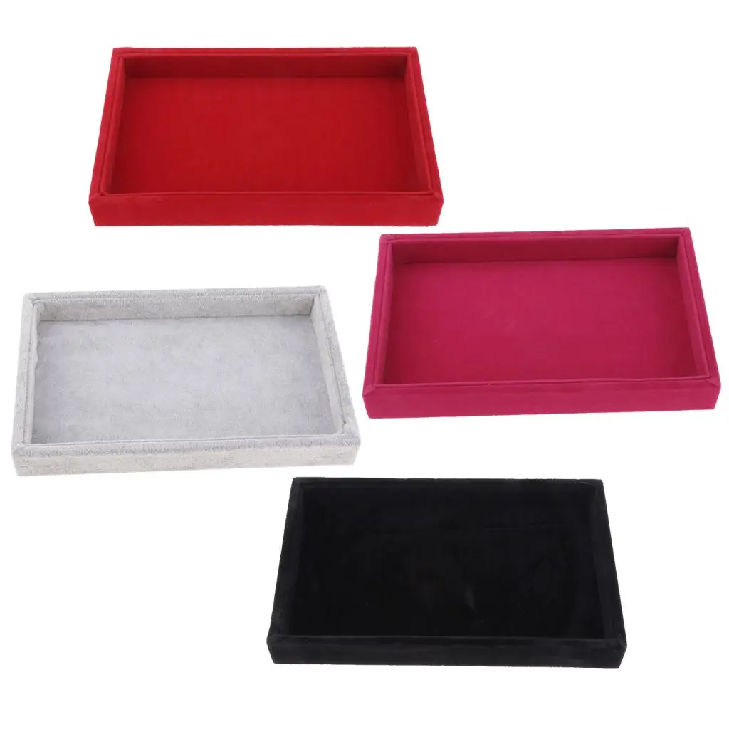 

Velvet Jewelry Display Tray Organizer Large Capacity Bracelet Holder Stand for Shop Showcase Home Decoration