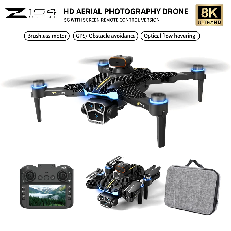 Z104 MAX الطائرة بدون طيار المهنية 8K مع HD كاميرا مزدوجة 5G واي فاي FPV نظام تحديد المواقع فرش السيارات تجنب العوائق طوي درون أجهزة الاستقبال عن بعد