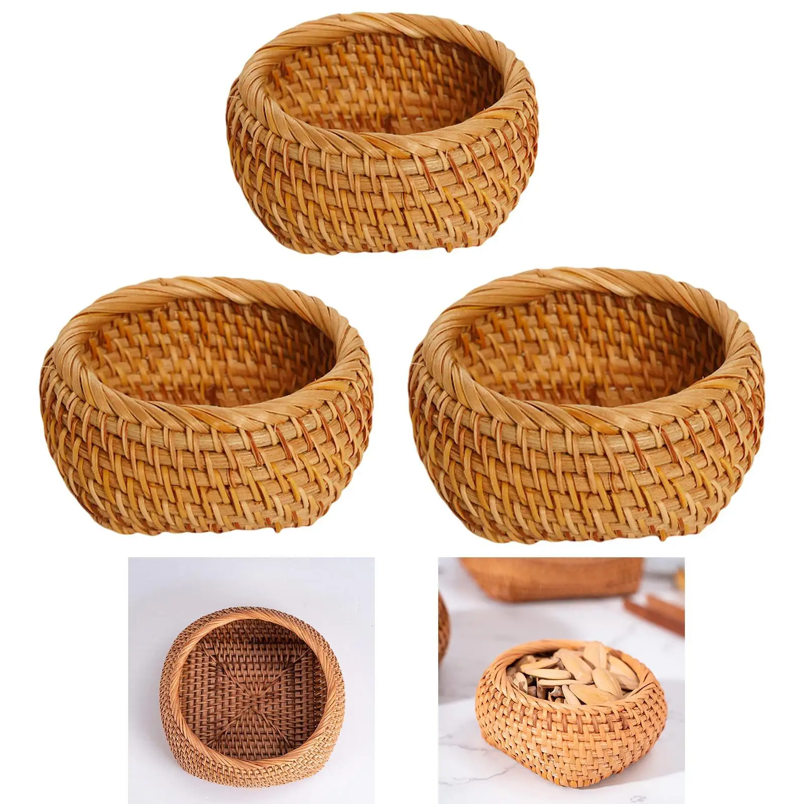 

Тканая корзина с фруктами, органайзер, корзина для хлеба, украшение, корзина для хранения закусок в деревенском стиле