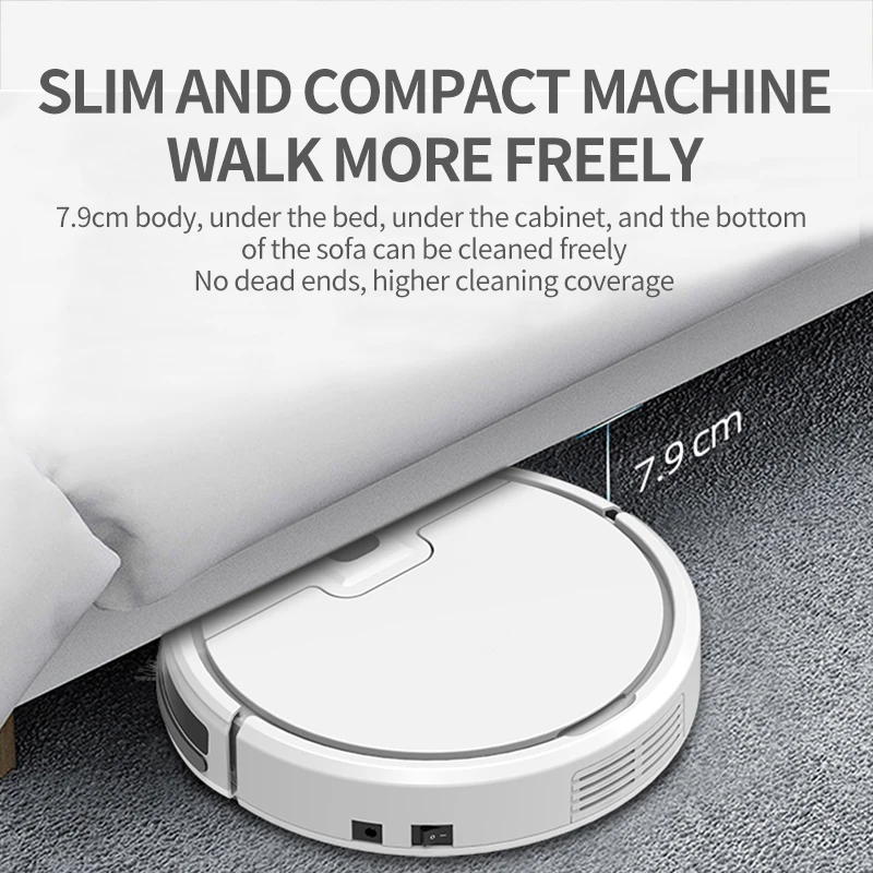 Home Appliance Automatic Floor Cleaning Mop Floor Wifi Control Low Noise Auto Sweeping Robot Vacuum Cleaner